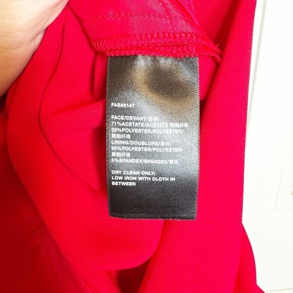 Lafayette 148 New York Red Crepe Clinton Cuffed Trouser Pants Women’s Size 8 - Picture 8 of 10